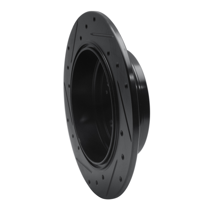 Honda CR-V Brake Rotor (1) - Rear Right - R1 Concepts - Drilled & Slotted - Black - `02-`04